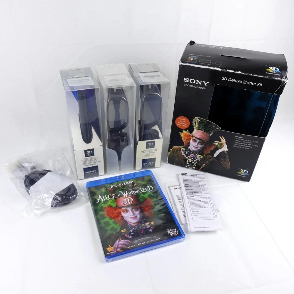Sony 3D Deluxe Starter Kit w/ Alice in Wonderland Blu-ray 3D Movie